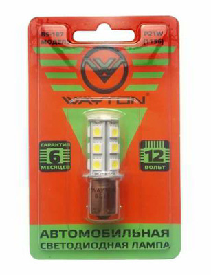 Лампа LED Wayton P21W BS187 1109018 блистер 1 шт