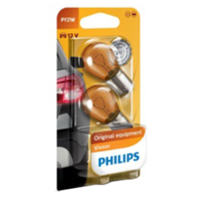 Лампа PY21W (желтая) Philips Silver Vision (к/т 2ед)