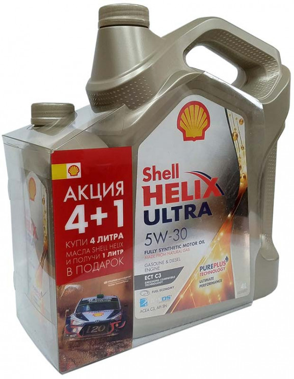 Масло моторное Shell Helix Ultra ECT 5W30 C3 SN (4) Акция (4+1)